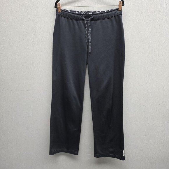 Reebok Pants Mens Medium Black Workout Ready Fleece Open Hem Training Athletic - Picture 1 of 10